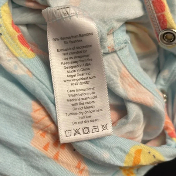 Angel Dear sea creature print bamboo romper size 12-18M - Picture 5 of 5